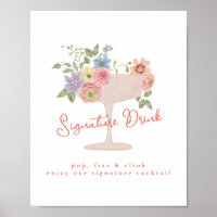 Love in Bloom Bridal Shower Signature Drink Sign
