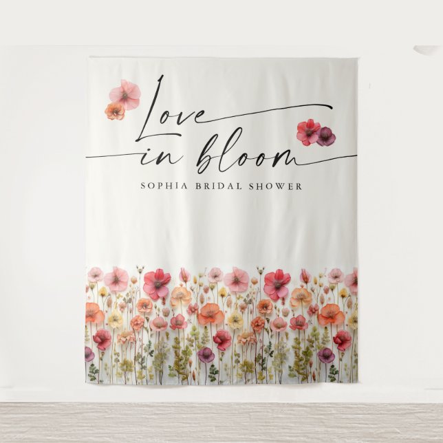 Love In Bloom Bridal Shower Tapestry Backdrop | Zazzle Love In Bloom Bridal Shower Tapestry Backdrop | Zazzle