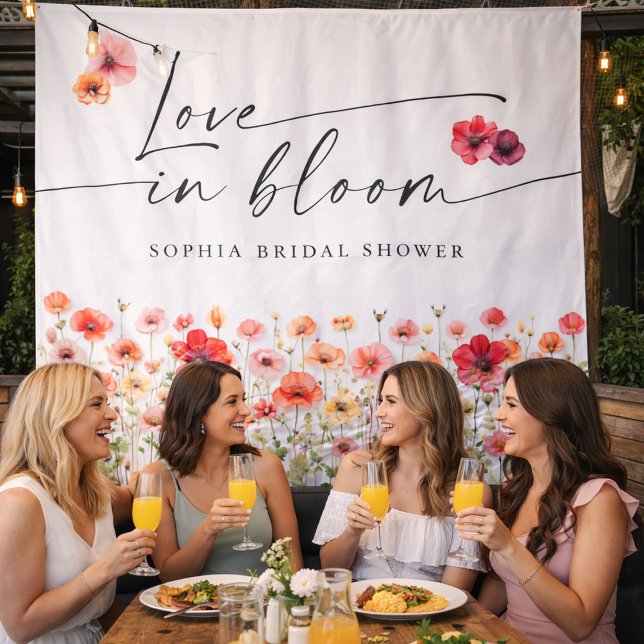 Love In Bloom Bridal Shower Tapestry Backdrop (Creator Uploaded)