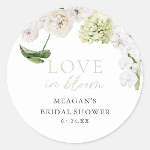 Love In Bloom Bridal Shower Thank You Favors Classic Round Sticker