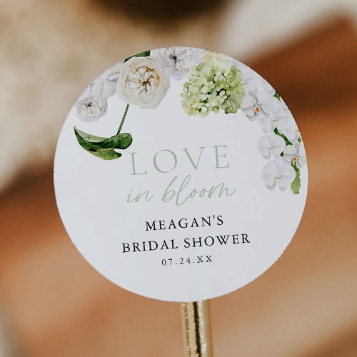 Love In Bloom Bridal Shower Thank You Favors Classic Round Sticker