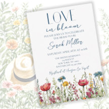 Love in Bloom Bridal Shower Watercolor Wildflower