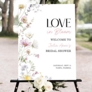 Love in Bloom Bridal Shower Welcome Sign, Wildflow Foam Board