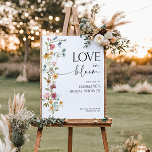 Love in Bloom Bridal Shower Welcome Sign Wildflowe