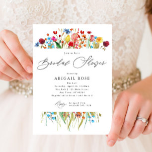 Love in Bloom Bridal Shower Wildflower Split Frame Invitation