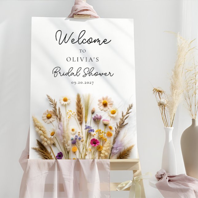 Love In Bloom Bridal Shower Wildflower Welcome Foam Board (Creator Uploaded)
