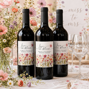 Love In Bloom Bridal Shower Wine Labels