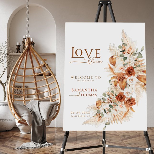 Love In Bloom Bright  Floral Wedding Welcome Sign (Creator Uploaded)