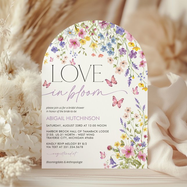 Love in Bloom Butterfly Bridal Shower Arch Invitation (Love in Bloom Butterfly Bridal Shower Arch Invitation)