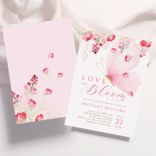 Love in Bloom Butterfly Bridal Shower Invitation