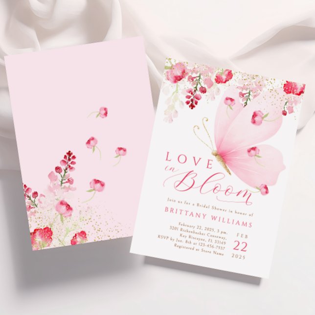 Love in Bloom Butterfly Bridal Shower  Invitation (Creator Uploaded)