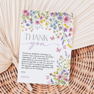 Love in Bloom Butterfly Bridal Shower Thank You Card