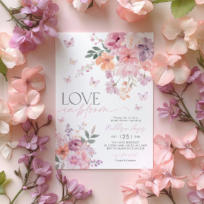 Love in Bloom Butterfly Wildflower Bridal Shower Invitation