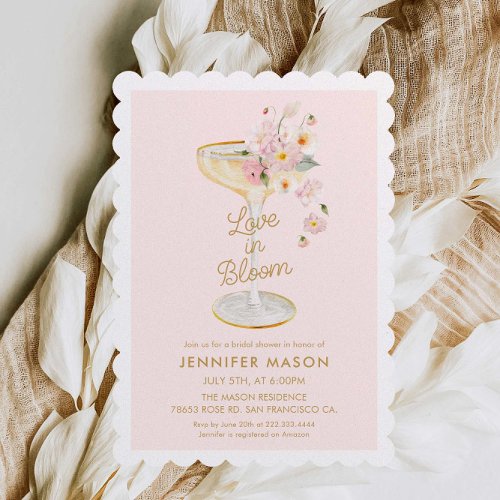 Love in Bloom Champagne Bridal Shower Invitation