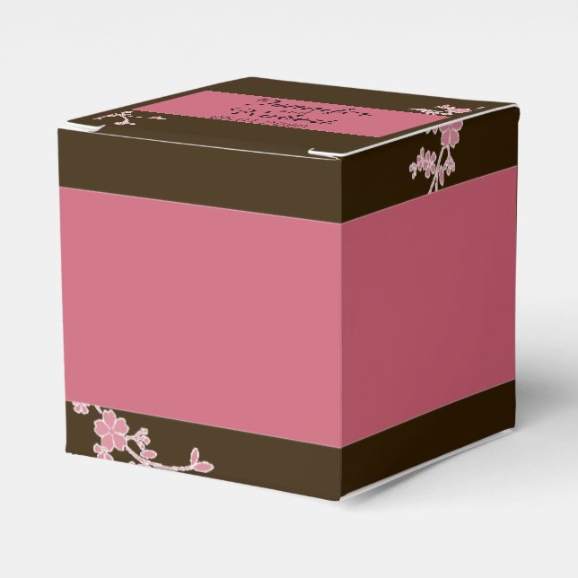 Love in Bloom Cherry Blossoms Wedding Favor Box (Front Side)