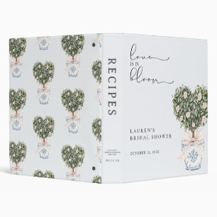 Love in Bloom Chinoiserie Blush Pink Shower Recipe 3 Ring Binder