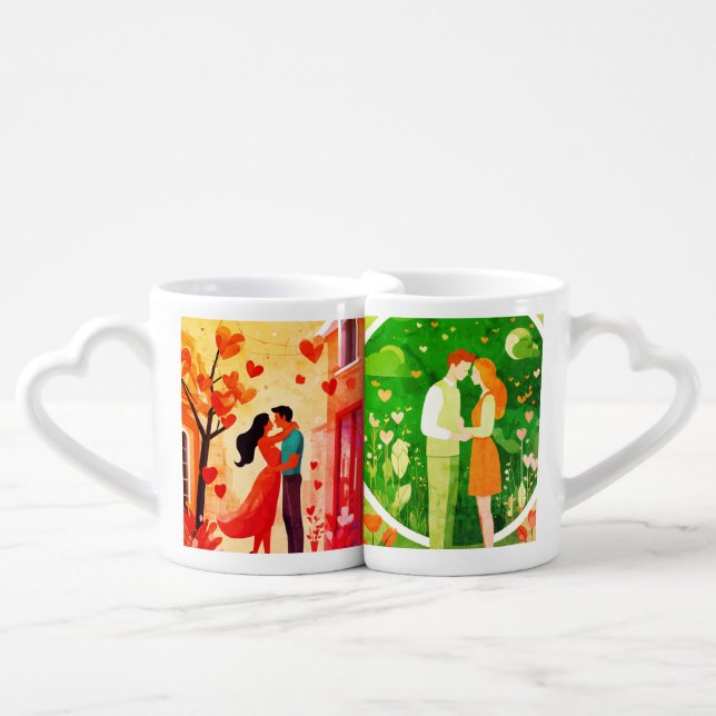 Love in bloom coffee mug set (Front Nesting)