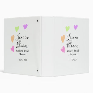Love in Bloom colorful heart bridal shower name da 3 Ring Binder