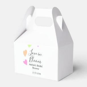 Love in Bloom colorful heart bridal shower name da Favor Boxes