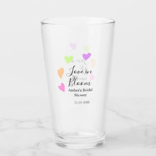 Love in Bloom colorful heart bridal shower name da Glass