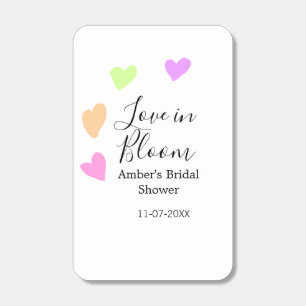 Love in Bloom colorful heart bridal shower name da Matchboxes