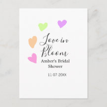 Love in Bloom colorful heart bridal shower name da