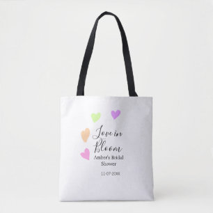 Love in Bloom colorful heart bridal shower name da Tote Bag
