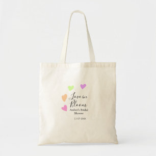 Love in Bloom colorful heart bridal shower name da Tote Bag