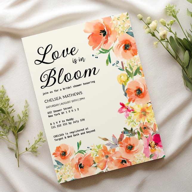 Love In Bloom colorful summer floral Bridal Shower Invitation (Love In Bloom colorful summer floral Bridal Shower )