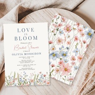 Love in Bloom Elegant Garden Floral Bridal Shower Invitation