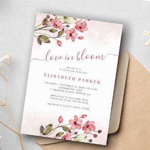 Love in bloom floral bridal shower invitation