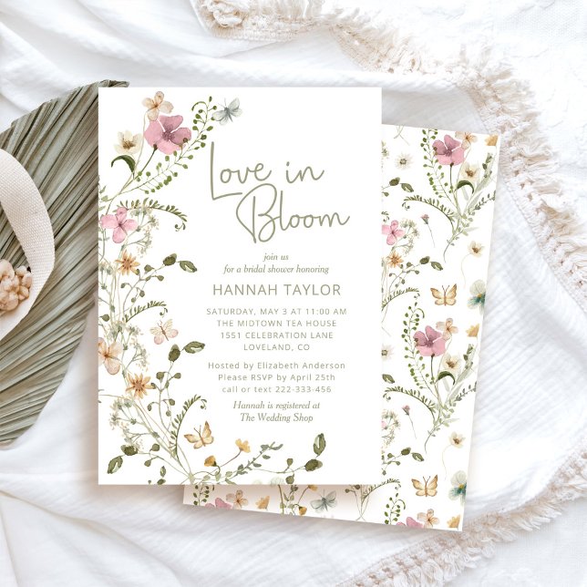Love In Bloom Floral Bridal Shower Invitation (Creator Uploaded)