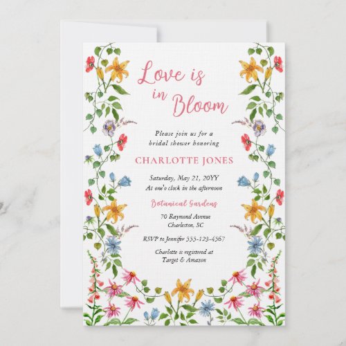 Love in Bloom Floral Bridal Shower Invitation