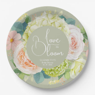 Love in Bloom Floral Bridal Shower Paper Plates