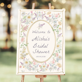 Love in Bloom Floral Bridal shower Welcome Foam Board