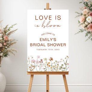 Love in Bloom Floral Bridal Shower Welcome Foam Board