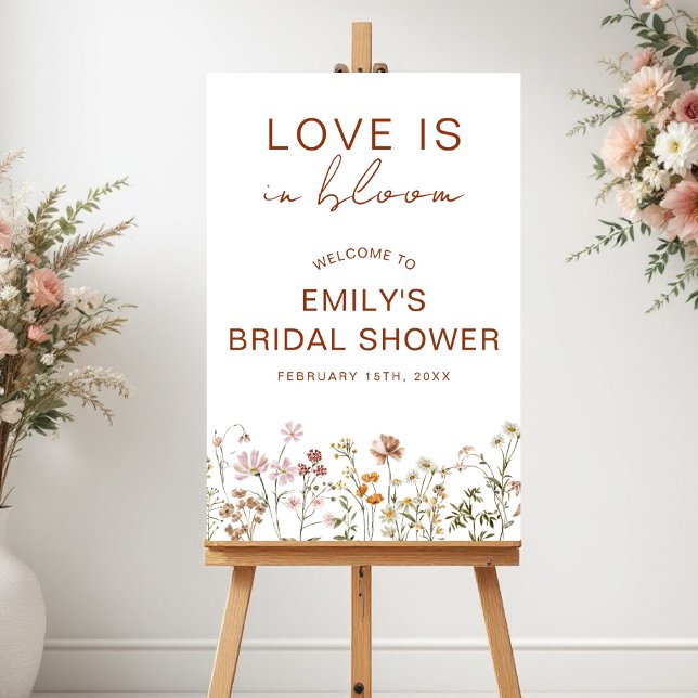 Love in Bloom Floral Bridal Shower Welcome Foam Board (Creator Uploaded)