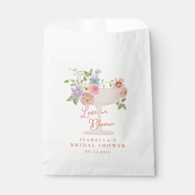 Love in Bloom Floral Garden Bridal Shower Favor Bag (Front)