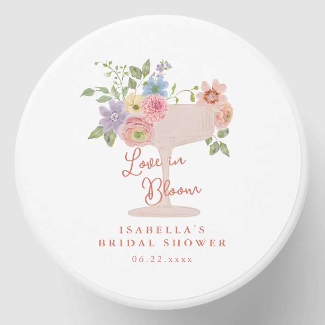 Love in Bloom Floral Garden Bridal Shower Mini Candle Favors (Front)
