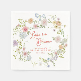 Love in Bloom Floral Garden Bridal Shower Napkins