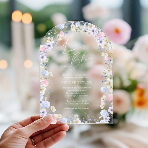 Love In Bloom Floral Pink Purple Bridal Shower