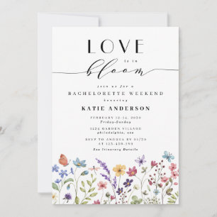 Love in Bloom Floral Spring Bachelorette Weekend Invitation