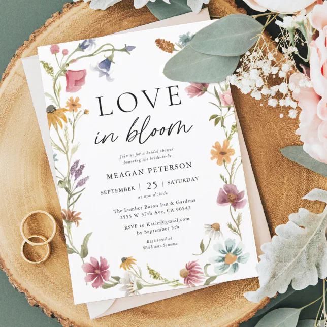 Love In Bloom Floral Spring Bridal Shower Invitation Zazzle