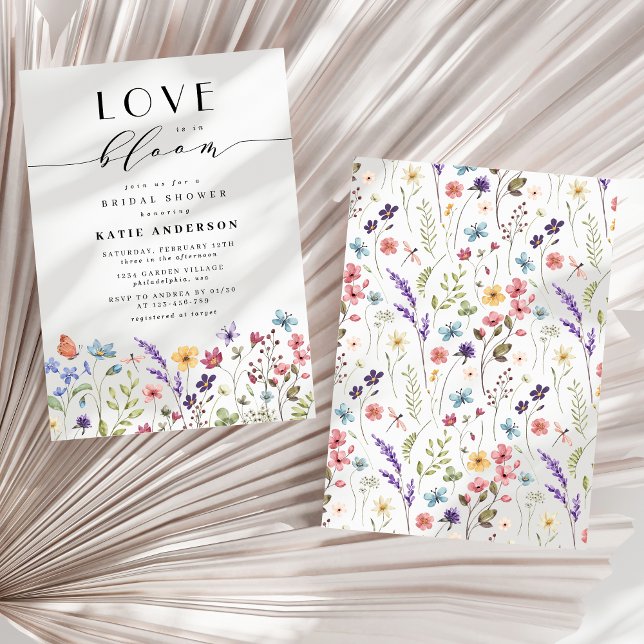 Love in Bloom Floral Spring Summer Bridal Shower Invitation (Creator Uploaded)