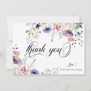 Love in Bloom Floral Thank You Note Card