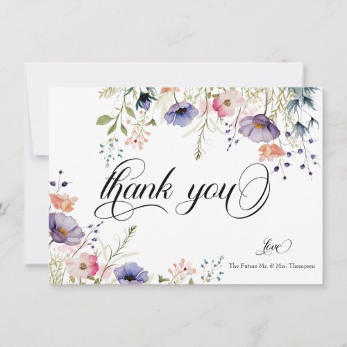 Love in Bloom   Floral Thank You Note Card