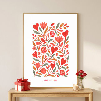 Love in Bloom Floral Valentine Wall Art