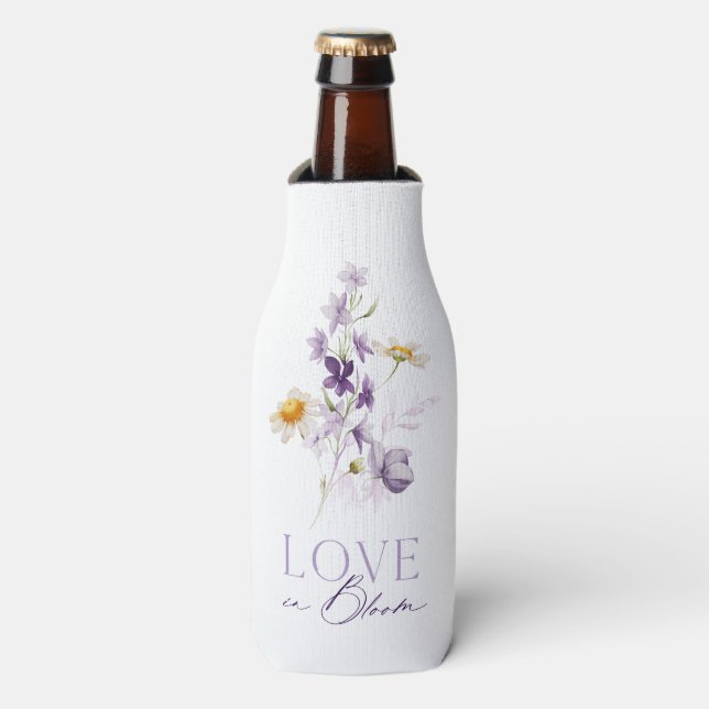 Love in Bloom Floral Wedding Bottle Cooler (Bottle Front)
