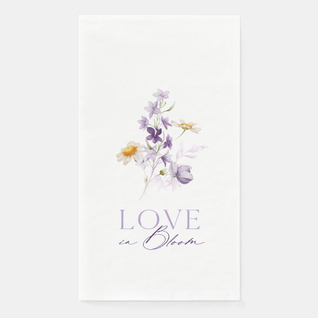 Love in Bloom Floral Wedding Guest Towel (Front)