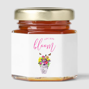 Love In Bloom Floral Wedding Honey Jar Favors